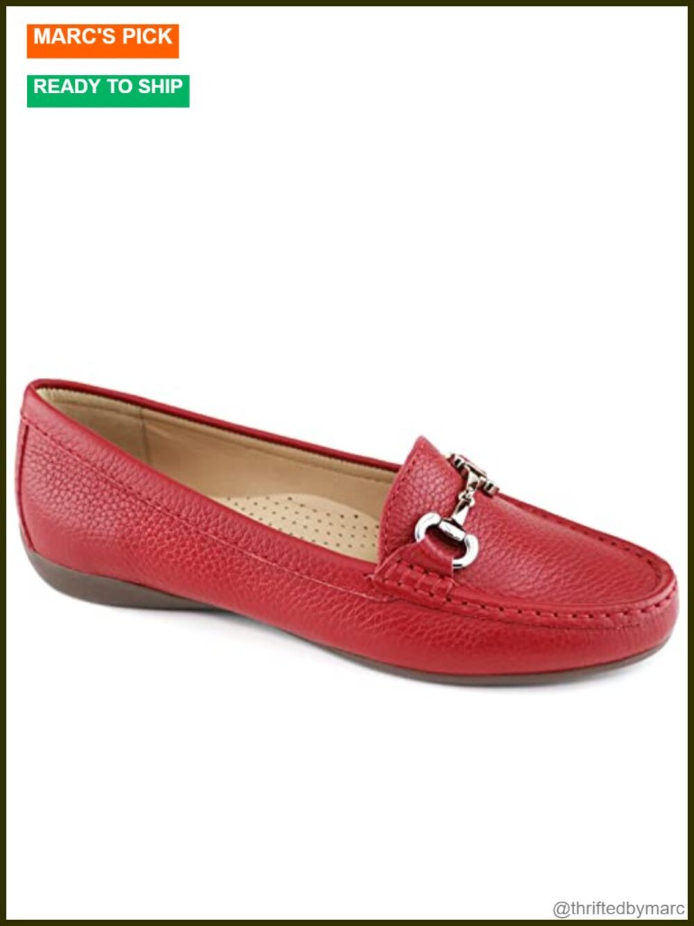 Genuine Leather Slip On Buckle Loafer Women's Handcrafted Comfortable Driving
